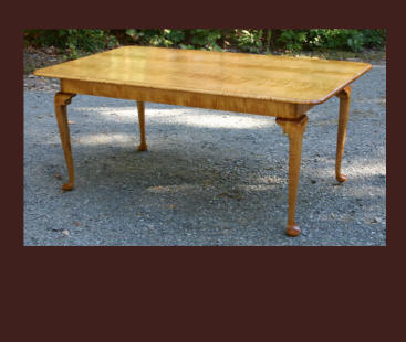 handmade curly maple dining table