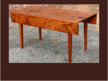 cherry shaker harvest table with drop leaf design