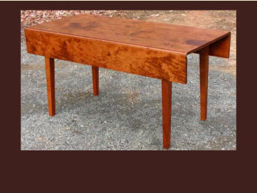 cherry shaker harvest table with drop leaf design